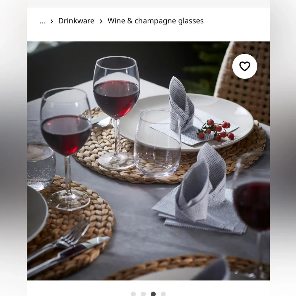 IKEA Elegant Clear Wine Glass Set of 5